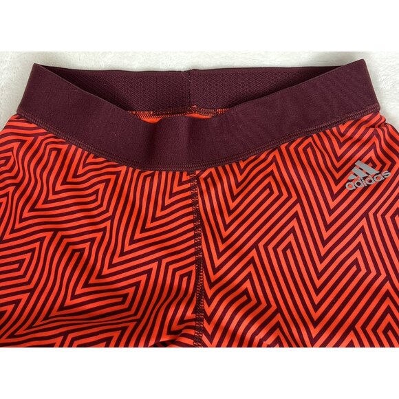 Adidas Techfit Climalite Mens Compression Tights Medium Geometric Red & Black - Picture 3 of 7